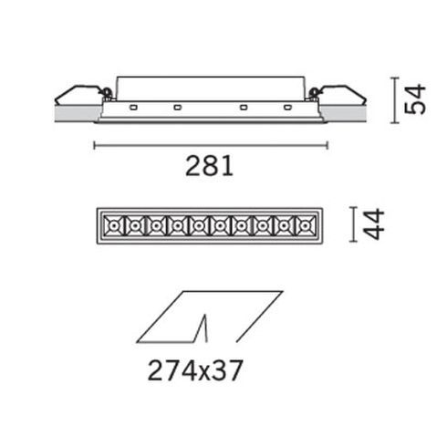 Laser Blade Frame High Contrast - 10 LED-Deckeneinbauleuchte, weiß