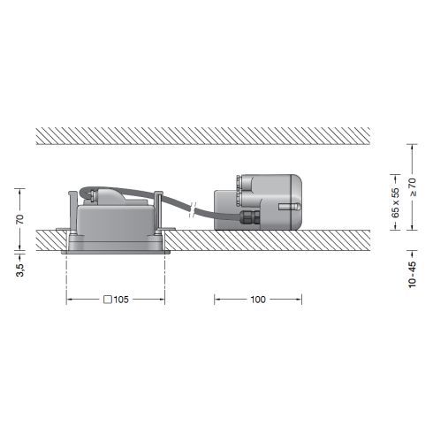 24800AK3 LED-Deckeneinbau-Tiefstrahler, silber