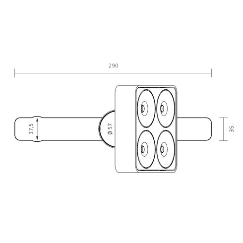 Q Four TT Track 40° 4000K weiß Strahler für 3-Ph.-Stromschienen-Systeme