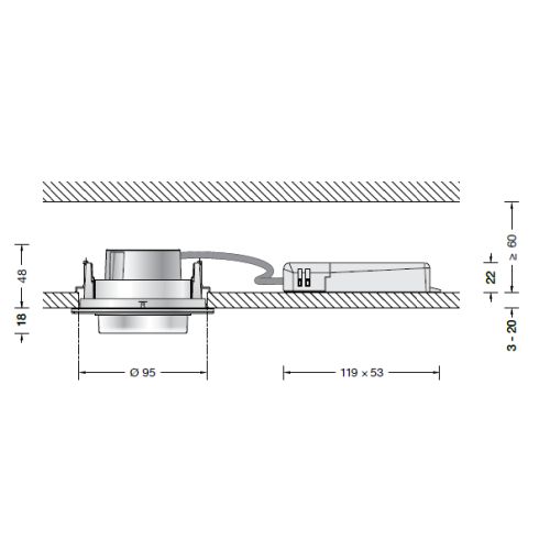 50714.1K3 ACCENTA VARIO weiß LED-Deckeneinbau-Tiefstrahler