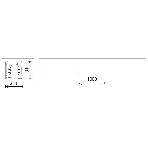 78301.000 STROMSCHIENE 1m silber für ERCO-Stromschienen-Systeme