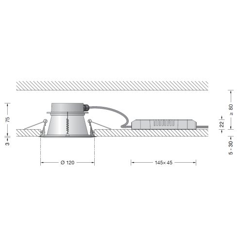 50578.4K3 - STUDIO LINE messing Deckeneinbauleuchte