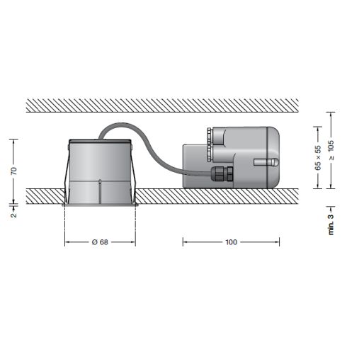 24790K3 LED-Deckeneinbau-Spot, grafit