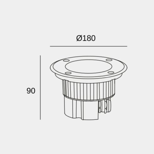 GEA POWER LED ROUND Ø 180 Bodeneinbauleuchte