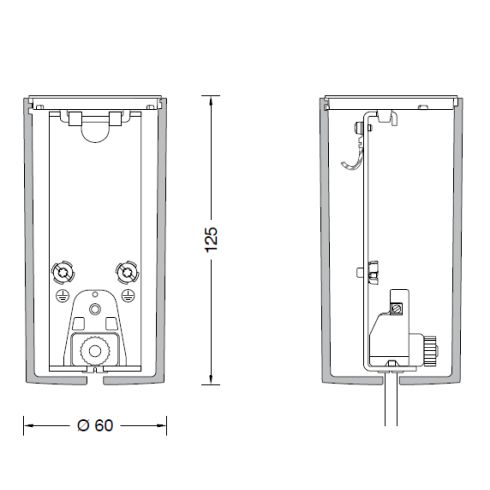 13255 - Aufbaubaldachin samtweiß für BEGA Systempendelleuchten