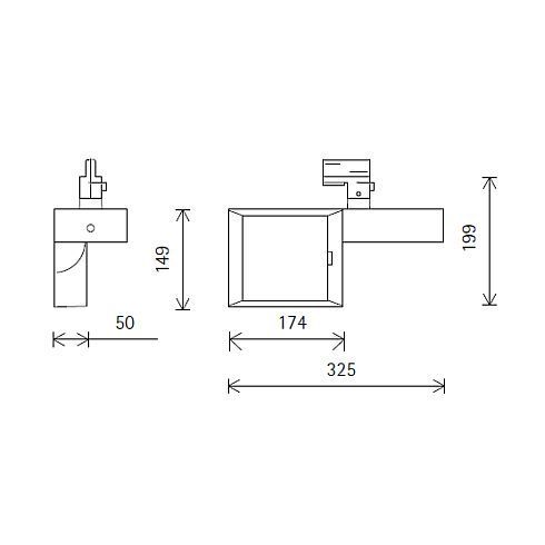 72970.000 OPTON silber LED-Fluter für ERCO-3-Ph.-System