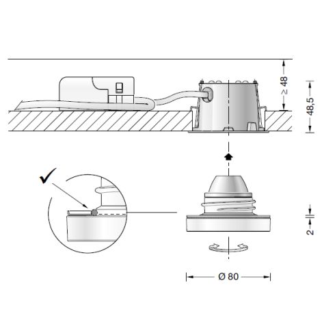 50591K3 ACCENTA PURE LED-Deckeneinbau-Tiefstrahler