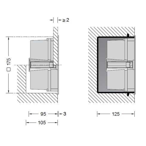 24207K3 LED-Wandeinbauleuchte, grafit