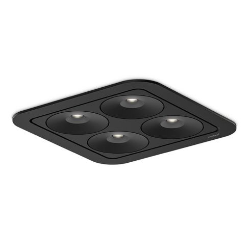 Q Four IN 80° 3000K Deckeneinbauleuchte · Downlight, schwarz