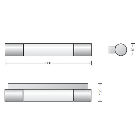 23250.2K3 LED-Wandleuchte, edelstahl