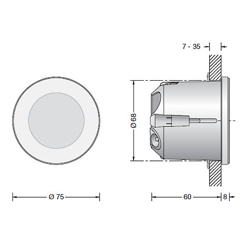 50284.4K3 - ACCENTA LED-Wandeinbauleuchte, messing