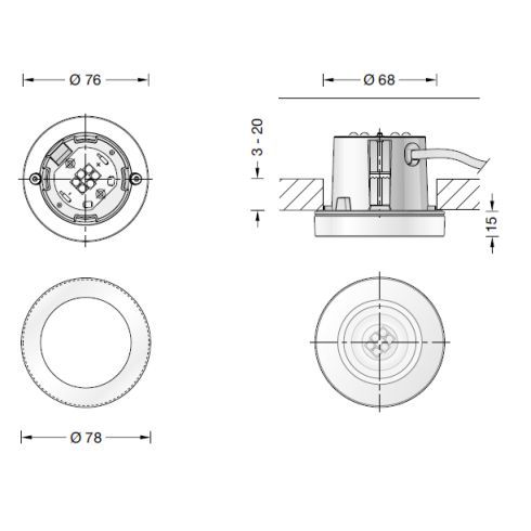 50593K27 ACCENTA PURE LED-Deckeneinbau-Tiefstrahler