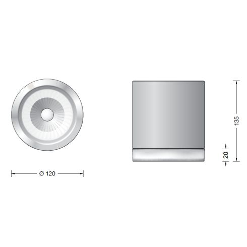 51211.2K3 LED-Deckenleuchte, edelstahl