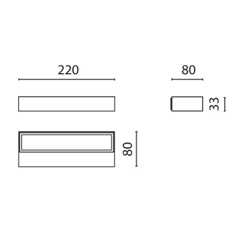MINILOOK 220 one-side grau LED-Wandanbauleuchte