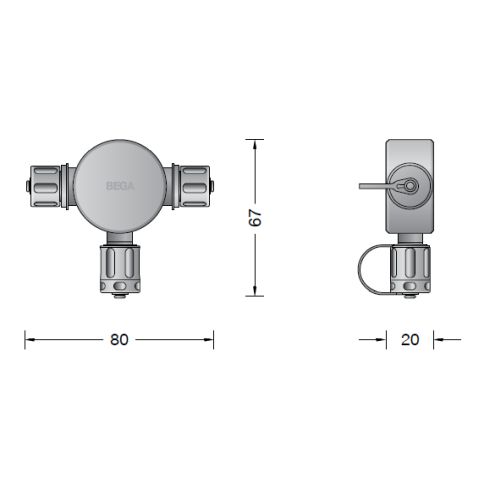 71326 - BEGA UniLink® Play 48V Zweifach-Verteiler