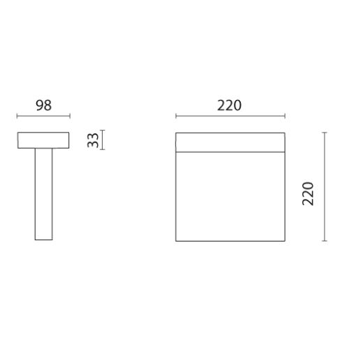 MINILOOK 220 two-side bronze LED-Pollerleuchte