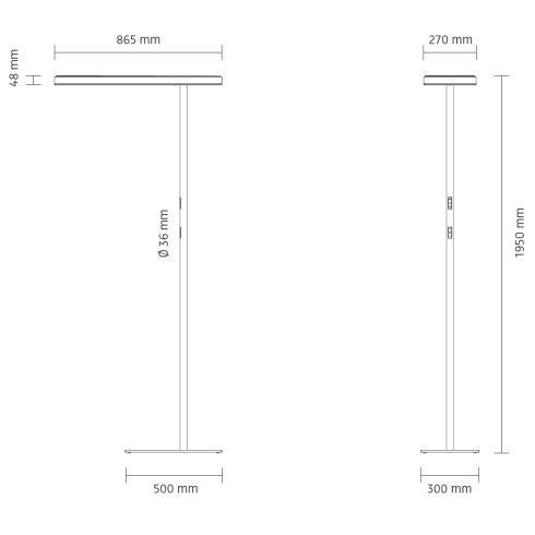 Office Air 2.0 POWER chrom LED-Stehleuchte 4000K